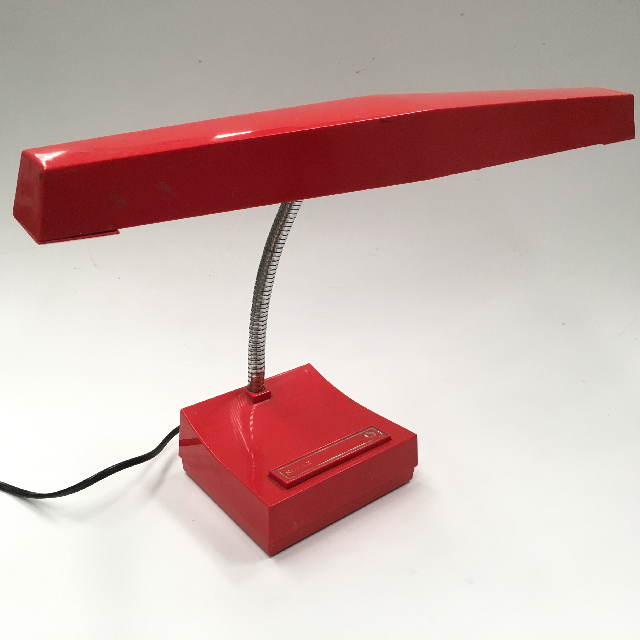 LAMP, Desk Light - Fluro Style, Red Hanimex